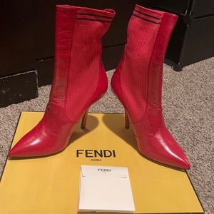 Authentic Fendi new size 40 high heeled boots for sale.